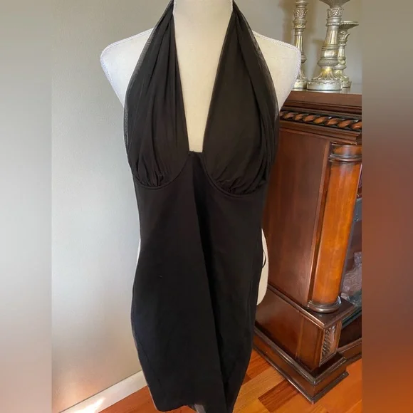 black halter dress maxi 100% Cotton Black Halter Maxi Dress - All Dresses main image 1